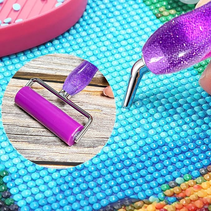 Diamond Painting Pen,Diamond Art Pen,Resin 5D Diamond Painting Pen Kit Tool Accessories (Purple Silver)