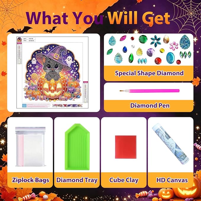 Halloween Diamond Art Kits for Adults Special Shape Diamond Painting