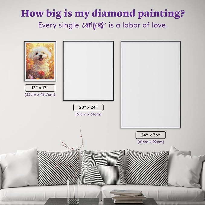 DIAMOND ART CLUB Fields of Joy - Maltese Diamond Art Kits for Adults