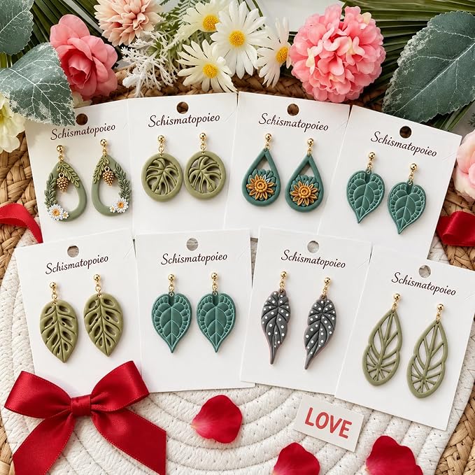 10Pcs Tropical Leaf Polymer Clay Cutters Set