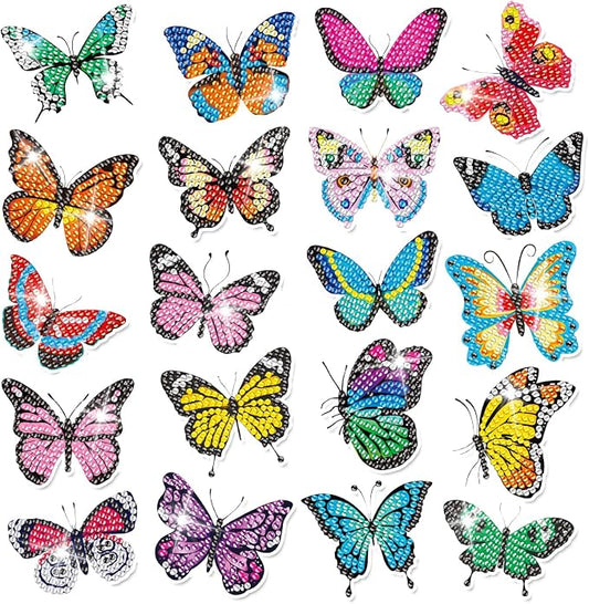 Labeol Diamond Art Kits for Kids Boys and Girls Ages 6-8-10-12 Easy to DIY Creative Diamond Art Sticker Craft by Numbers Kits for Kids and Adult Beginners (Shining Butterfly)