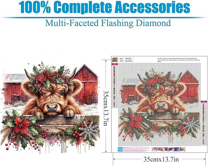 Lophomie Christmas Diamond Art Kits for Adults, 5D Diamond Painting Kits