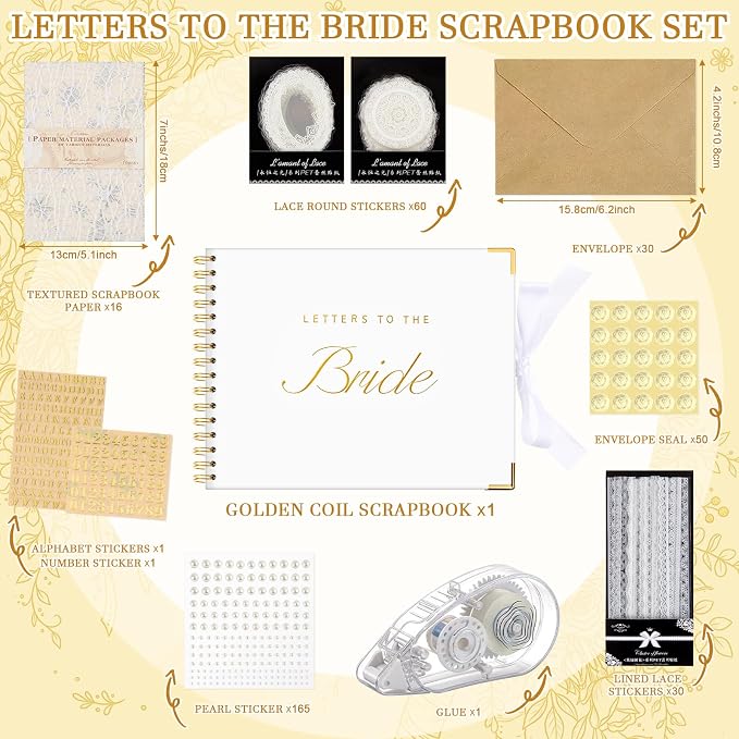 Letters to Bride Scrapbook,10.5 X 8.25 Inch,Classic,White