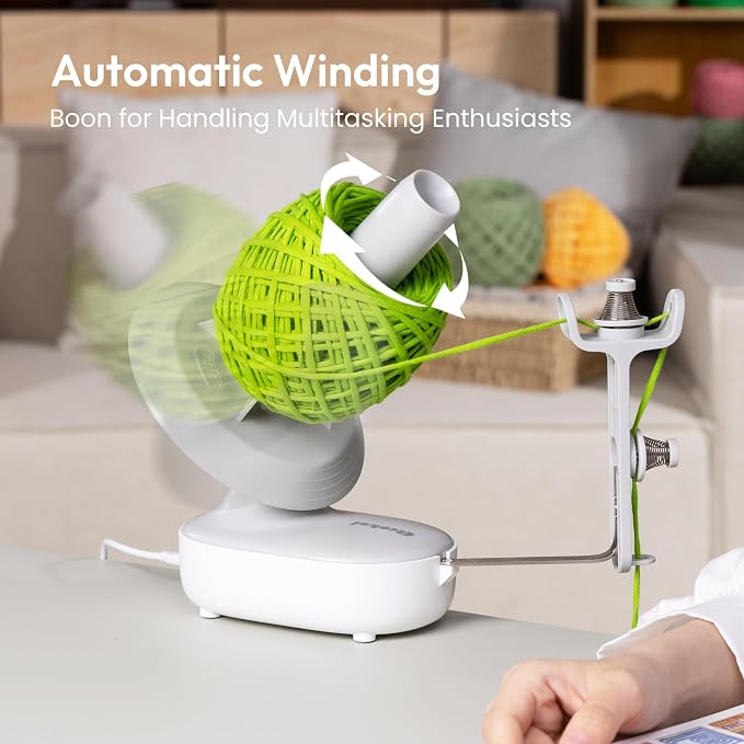 Electric Yarn Winder Pro, Upgraded 10oz Large Capacity for Knitting Lovers | Effortlessly Auto Winding Compact Yarn Cakes, Adjustable Stepless Speed for Most Yarn Type, Ideal Gift for Yarn Enthusiasts