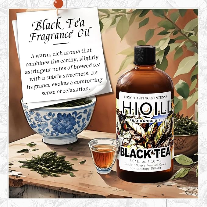 HIQILI Black Tea Fragrance Oil for Diffuser, Car Air Freshener - 5.07 Fl Oz
