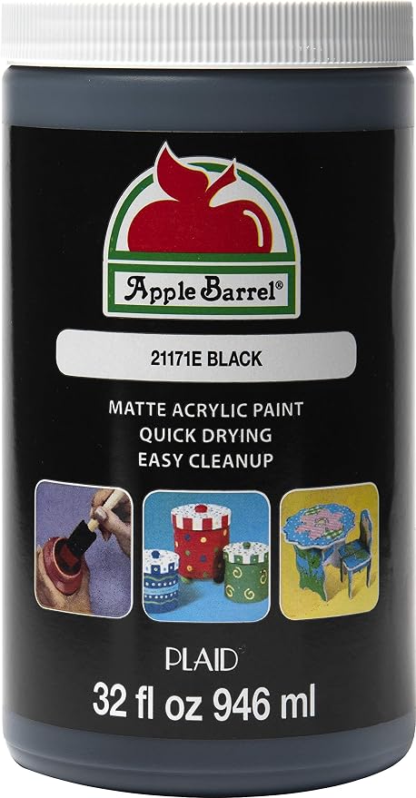 Apple Barrel Black Paint 32 Fl Oz (Pack of 1)