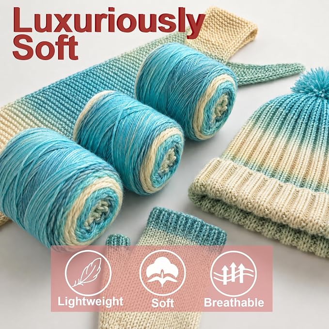 Knitting Kit for Beginners, Complete Starter Kit for Scarf, Hat, Gloves | Kitcroet Knitting Kit Video Tutorials & Written Guide; 2 Types of Needles & Knitting Accessories; 25% Extra Yarn Included