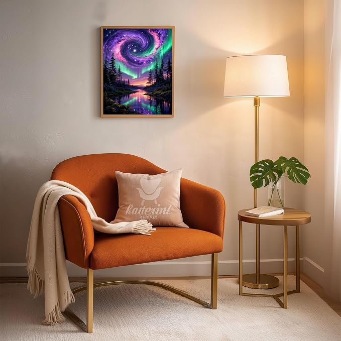 Gemozaic Aurora Paint by Numbers Kit for Adults, Starry Night Sky, 16x20 in | Northern Lights DIY Acrylic Numbers Painting for Adult, Landscape Painting by Number for Home, Wall Decor, Gift, No Frame
