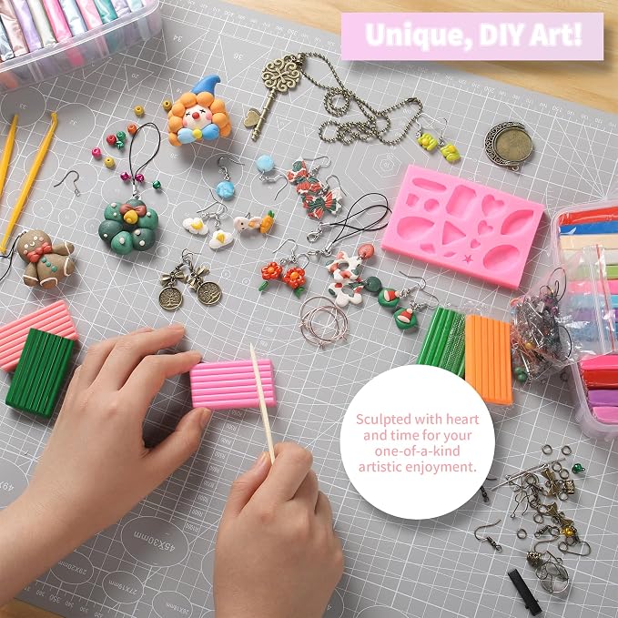Polymer Clay 85 Colors, Modeling Clay for Kids, Oven Bake Molding Clay Kit | Easy to Shape, Non-Sticky, Sculpting Tools & Accessories Included, DIY Starter Kit, Art and Craft Gift for Kids & Adults
