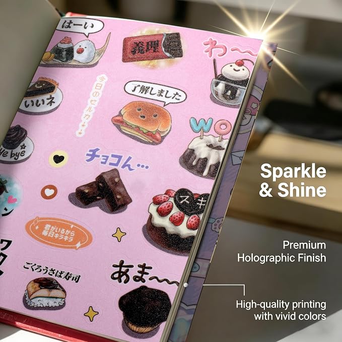 Tmtains 1000+Pcs Japanese Sticker Book for Scrapbook 60 Sheets Heisei Retro Korean Stickers for Journaling Aesthetic Japanese Sticker Book for Adults DIY Crafts Junk Journal (Pink & Apricot Dessert)