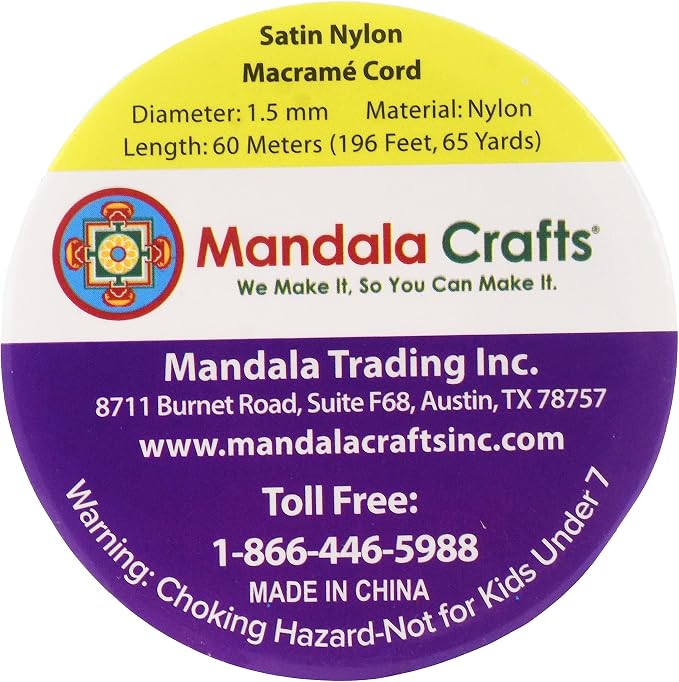 Mandala Crafts 1.5mm Teal Rattail Nylon Satin Cord for Jewelry Making