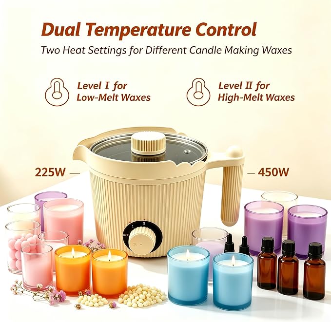 NIUQUANQU Candle Making Kit with 3Lbs Wax Melting Pot, for DIY Candle Making Supplies Craft, Including Hot Air Gun, Thermometer, Electronic Scale, Trimmer,Wicks, Fixer, Adhesive Tape,Silicone Spoon