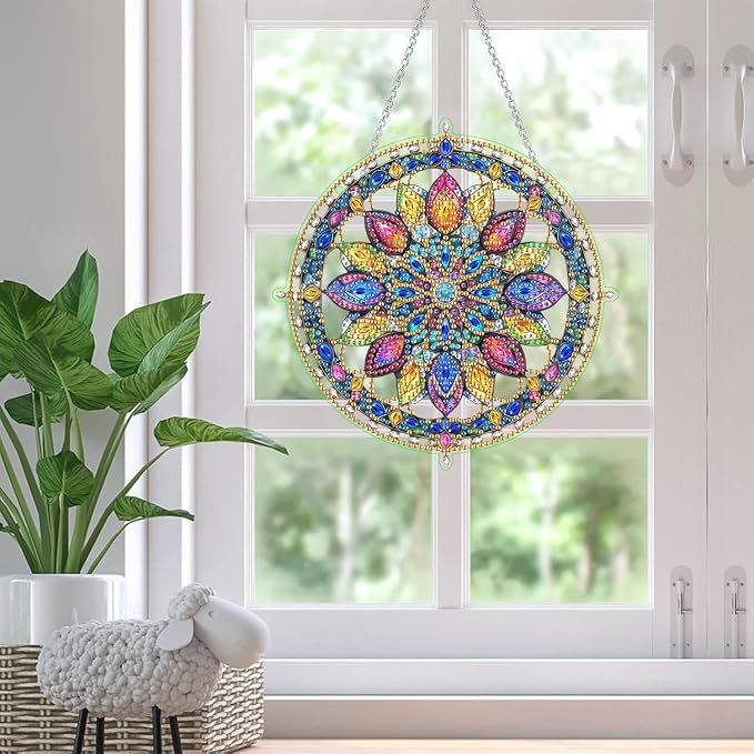 SKRYUIE Flower Hanging Pearl Diamond Art Kits for Adults Suncatcher A29