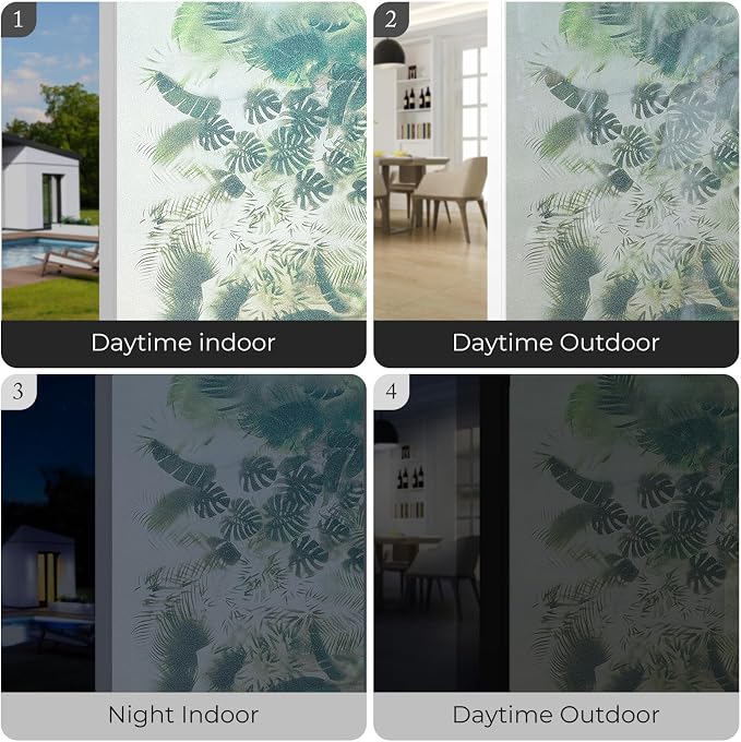 ADD.HERES Stained Glass Window Film, Window Film Decorative, 17.5 x 78.7 in