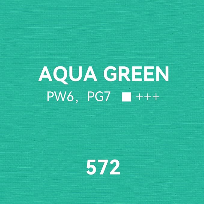 PHOENIX Aqua Green Oil Paint - 40ml / 1.35 Fl oz. Single Tube - Artist Quality Oil Based Paint for Professionals