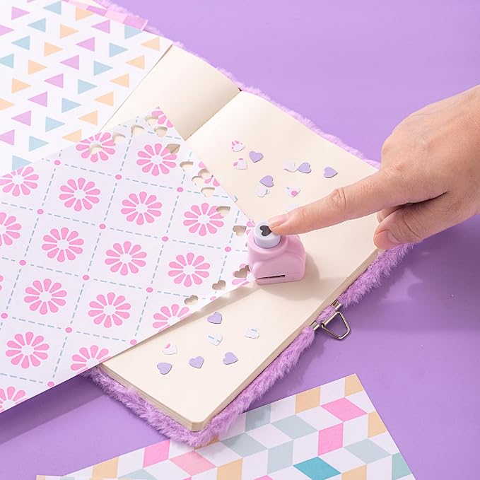 HAPPY LOLLI Purple LolliME DIY Journal Kit for Tween & Teen Girls Ages 8–14, Birthday Gift, 300+ Pieces Lockable Diary Set, Arts & Crafts, Scrapbook & Creative Journaling