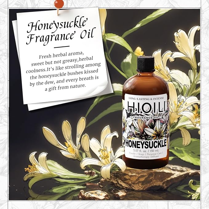 HIQILI Honeysuckle Fragrance Oil for Diffuser & Candle Making - 5.07 Fl Oz