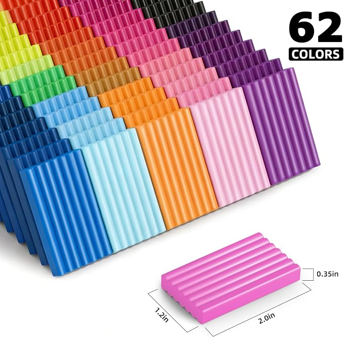 Artpar 62 Color Polymer Clay Kit,Oven Baking Modeling Clay for Adults Kids | Molding Clay Starter Sculpting Set With Tools & Accessories,Non-Sticky,Kids Diy Art Crafts Gifts For School Home Party Favors