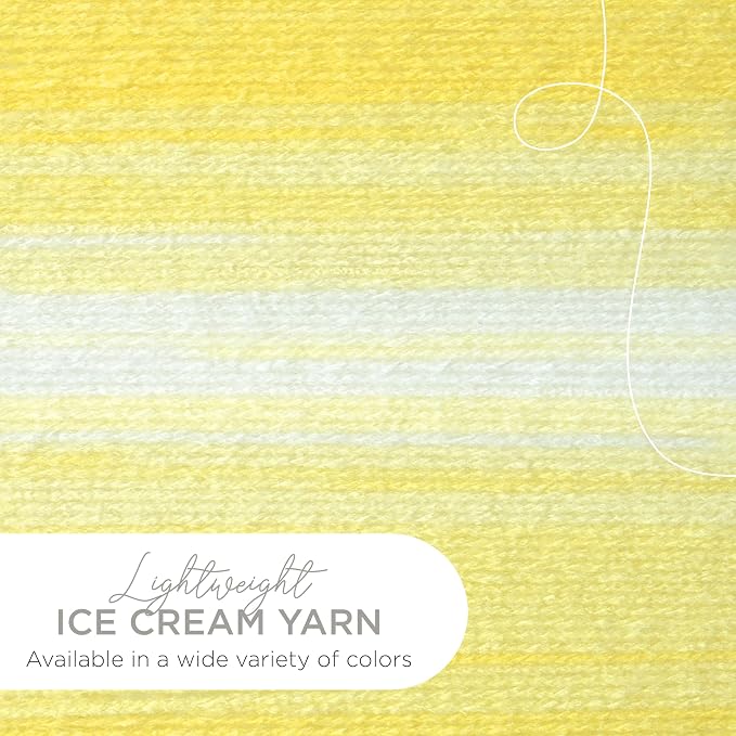 Lion Brand Yarn (1 Skein) Ice Cream Baby Yarn, Lemon Meringue Multicolor, 1182 Foot (Pack of 1)