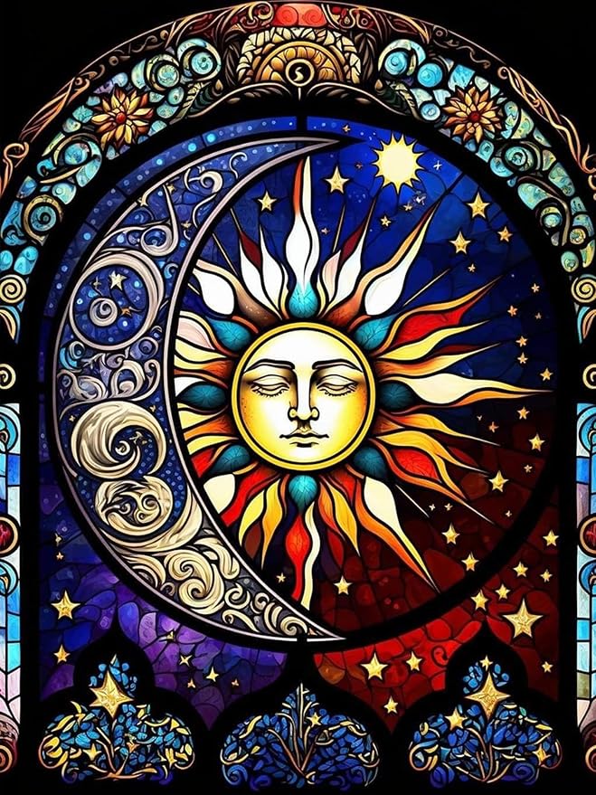 Diamond Art Kits for Adults Sun and Moon Diamond Painting Kit 12x16in