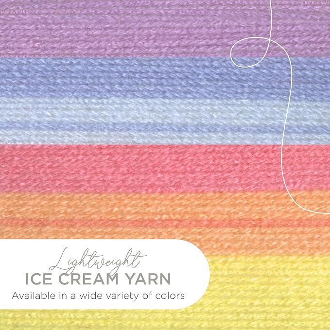 Lion Brand Yarn (1 Skein) Ice Cream Baby Yarn, Parfait, 1182 Foot (Pack of 1)