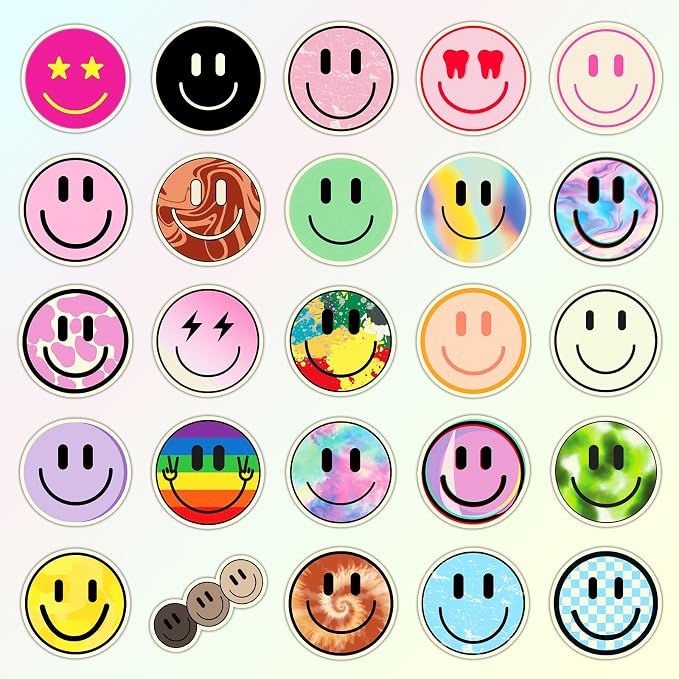 50PCS Smile Glow in The Dark Stickers