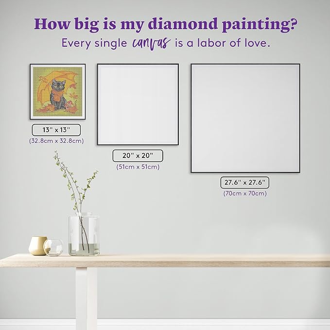 DIAMOND ART CLUB Under My Umbrella - Kitty Diamond Art Kits for Adults