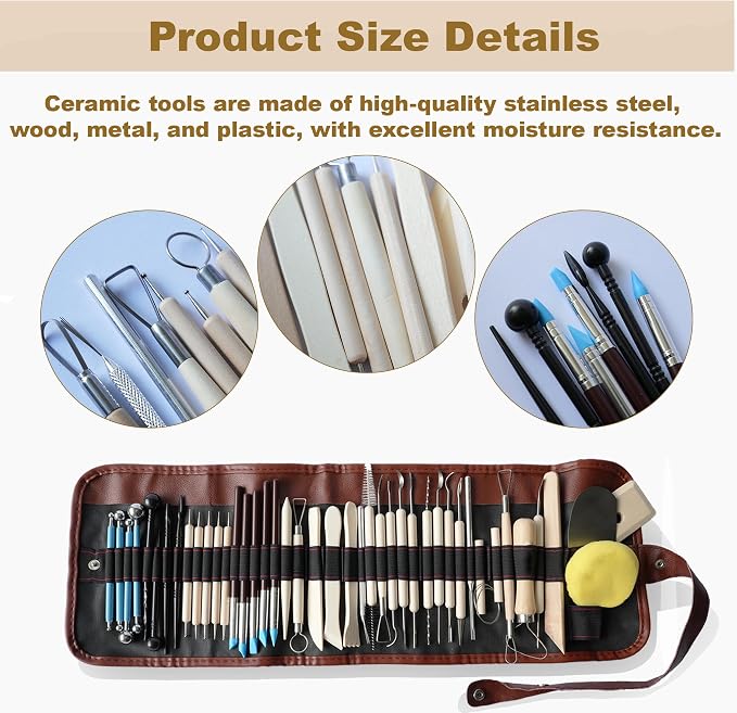 CeeVian Pottery Sculpting Tools Set 43PCS Clay Carving Tools