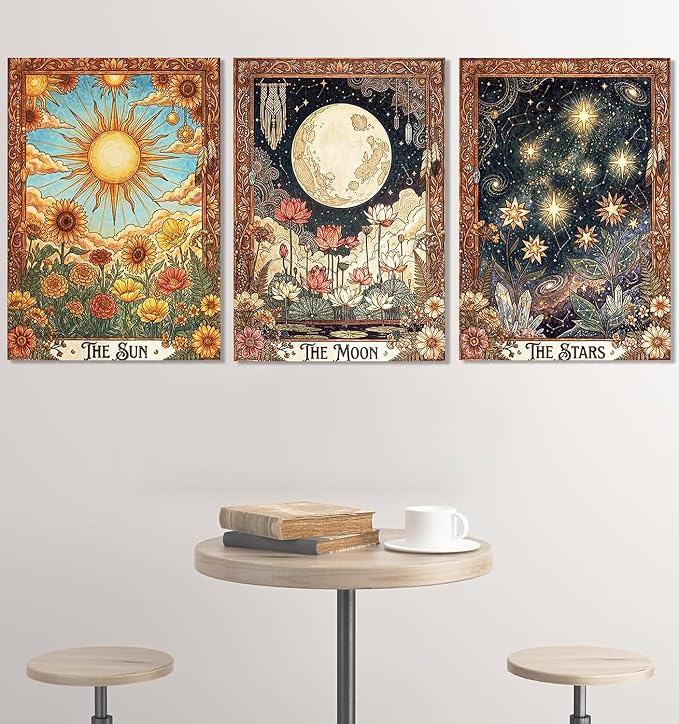 3PCS Square Drill Diamond Painting,Tarot cards Diamond Art Kits for Adults