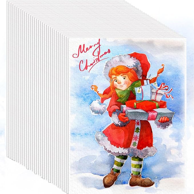 100 Sheets Watercolor Paper, 5"x7" Water Color Paper Bulk, Drawing Paper | White 140 lb/300 gsm Cold Pressed Acid-Free Artist Paper for Adults Students, Watercolors, Markers, Art Journaling Supplies