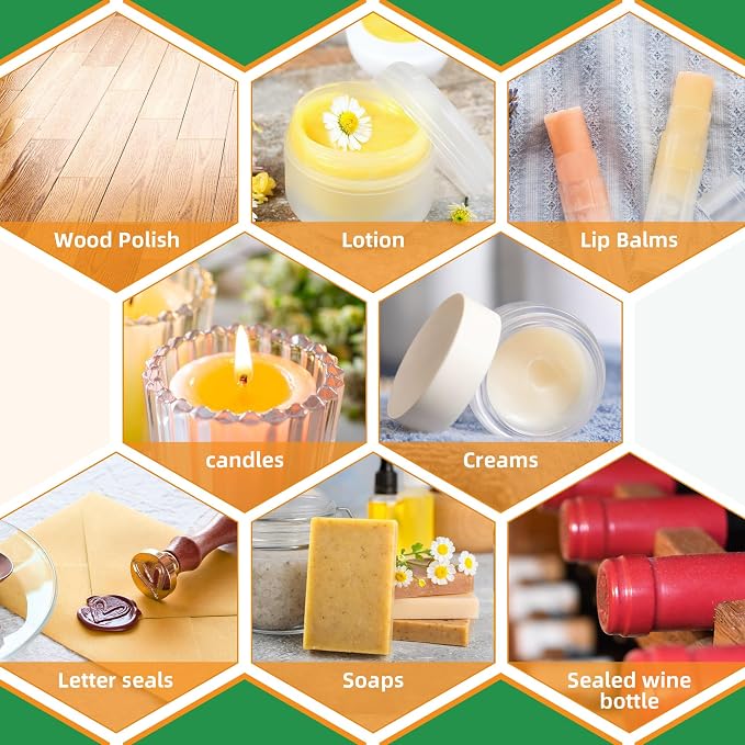 FROKO Yellow Natural Beeswax Pellets 5LB, Organic Beeswax, Beeswax for Candle Making, Body, Skin Care DIY, Lip Balm, Soap and Lotion Making Supplies