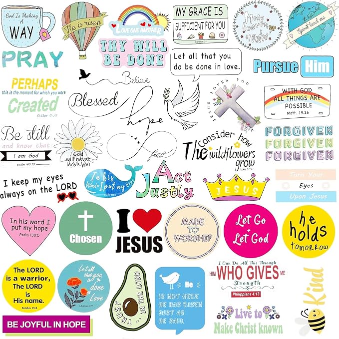 200Pcs Inspirational Christian Jesus Stickers for Kids,Bible Verse Stickers