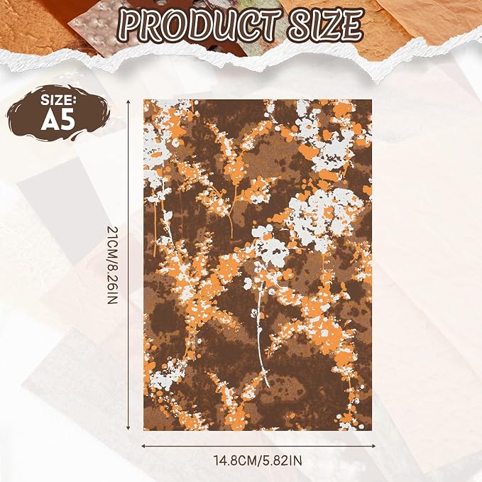 50 Sheets Brown Textured Scrapbook Paper Assorted Set