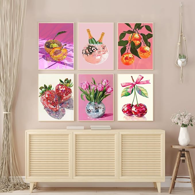 Ycydilirab 6 Pack Diamond Art Kits for Adults,Disco Theme 5D Diamond Painting Kits for Adults Beginner DIY Gem Painting Perfect for Gifts and Home Wall Decor 10x12inch