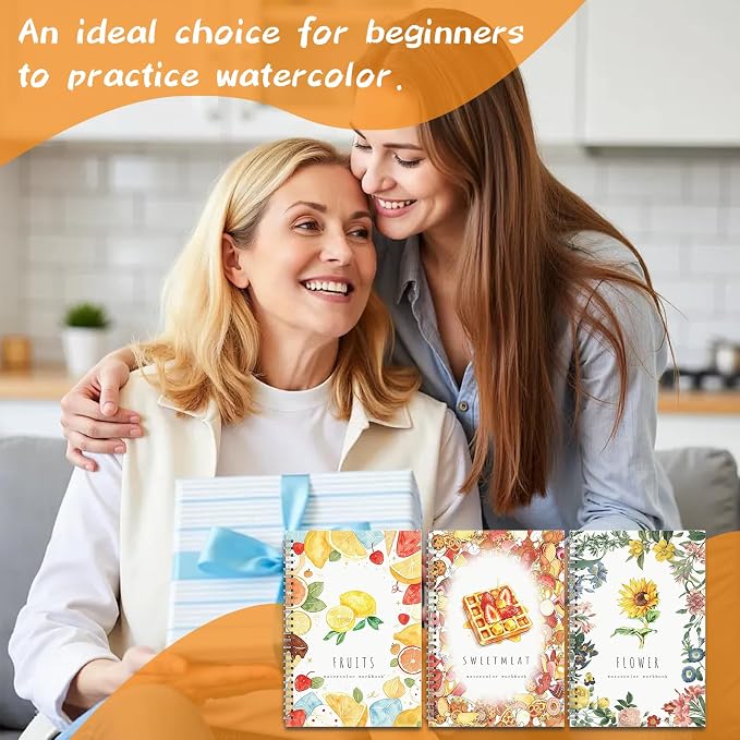 Water Coloring Book for Beginners, 48 Colors Watercolor Paint Set