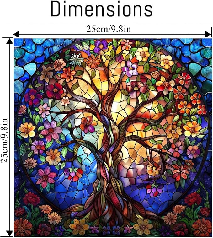 VIGEGU Tree of Life Paint by Numbers Kit for Adults Beginner with Framed | Easy Adult Paint by Number Kits on Canvas DIY Painting for Beginners Art by Numbers for Home Wall Decor 10x10 Inch