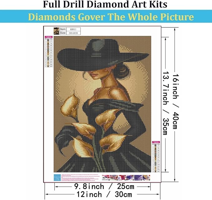 Mosaflare Elegant Lady Diamond Painting Kits for Adults 12x16 Inch