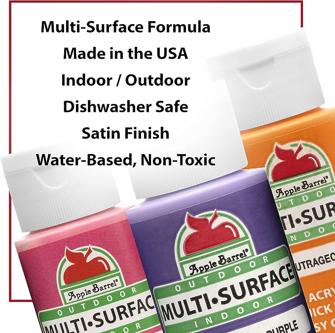 Apple Barrel Multi-Surface Paint Set (2-Ounce), Colors, 32 Fl Oz, 16 Piece