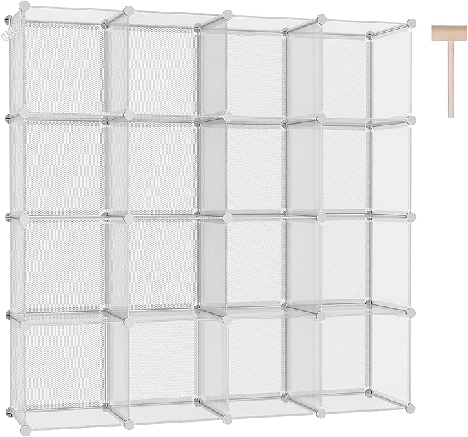 C&AHOME 16 Cube Storage Organizer Cube Shelves Units Storage Cubes, Twill