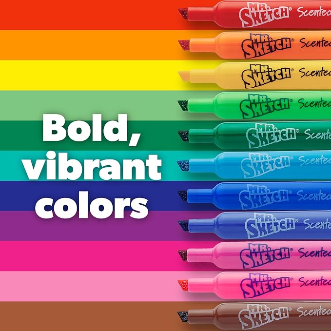 Mr. Sketch Scented Markers, Chisel Tip, Assorted Colors, 22 Count - Fun for Kids, Coloring, Spark Creativity, Arts & Crafts
