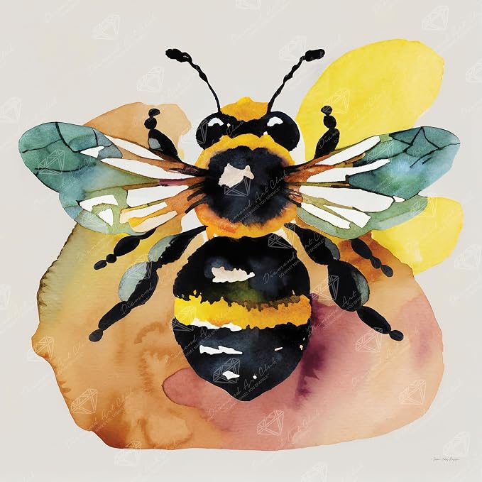 DIAMOND ART CLUB Watercolor Bee Diamond Art Kits for Adults