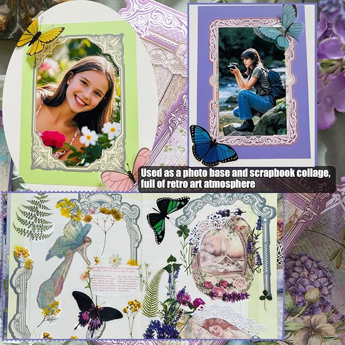 90pcs Scrapbook Stationery Paper Set Vintage Die-Cut Frames decoupage paper