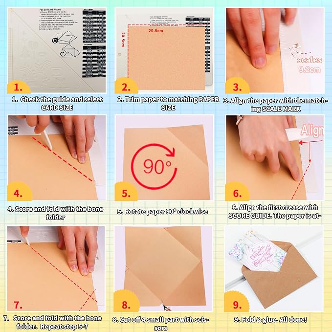 HKKYO Scoring Board | Paper Scoring Tool | Envelope Gift Box Origami Making
