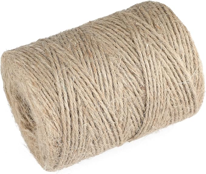 3mm Jute Twine, 328 Feet Natural Jute Twine String for Crafts, Gift Wrapping, Packing