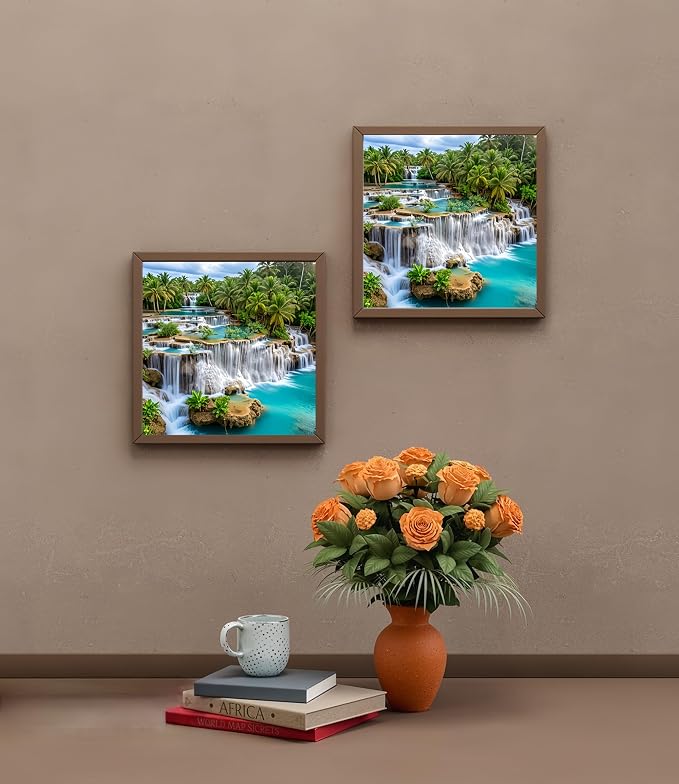 Diamond Art Kits for Adults,Waterfall SceneryDiamond Painting13.8X13.8inch | 5D DIY Full Drill Paint by Diamonds Dot Gem Art Painting Kit,for Home Wall Decor Beginners