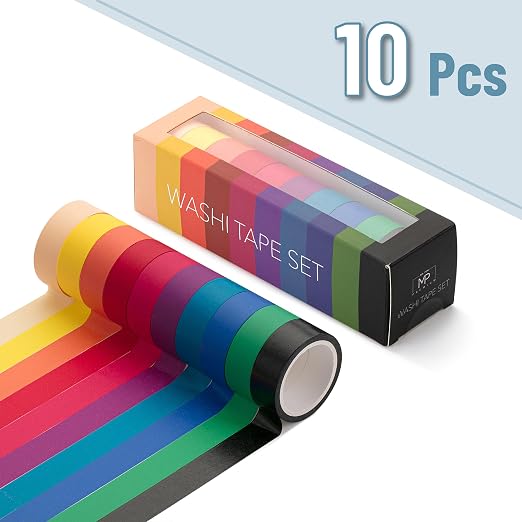 Mr. Pen- Washi Tape Set, 10 Rolls, 5.5 Yards/Roll, Washi Tape for Scrapbook | Arts, Crafts, Journals and Planners, Vintage