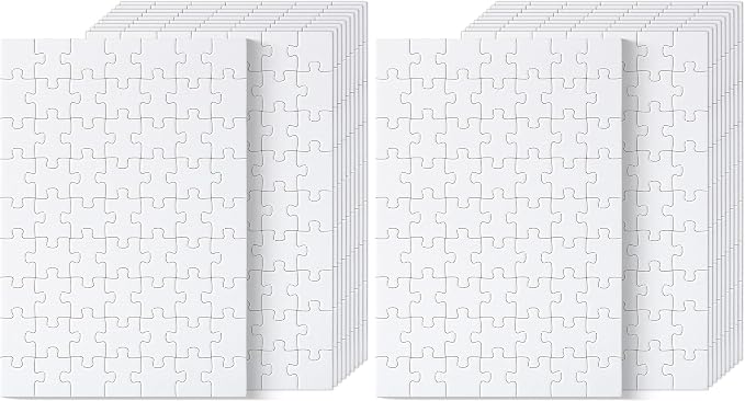 Mr. Pen- Blank Puzzle, 20 Pack, 63 Pieces/Pack, 56" x 8.2", White