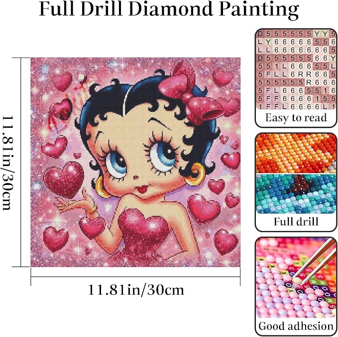 JAKI Diamond Art Kits for Adults,Cartoon Diamond Art 12x12inch