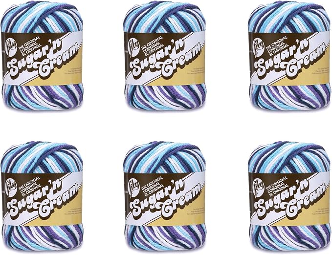 Lily Sugar'n Cream Ombre Yarn for Dishcloths, Cream Moondance Yarn, 6-Pack