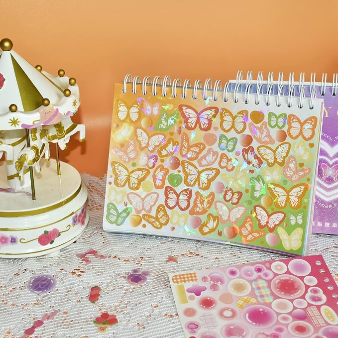 2500PCS Scrapbook Stickers Book Cute Butterfly Stars Heart Letter Stickers